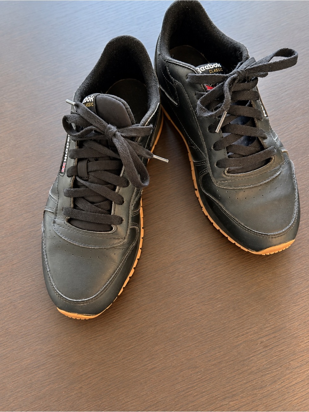Reebok Women's Black Sneakers with Gum Outsole